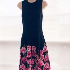 Ann Klein Gorgeous Rose Patterned Dress